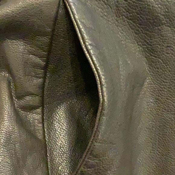 Worth 100% Leather Brown Chocolate Crinkle Leather Jacket Blazer 4 - Picture 13 of 14